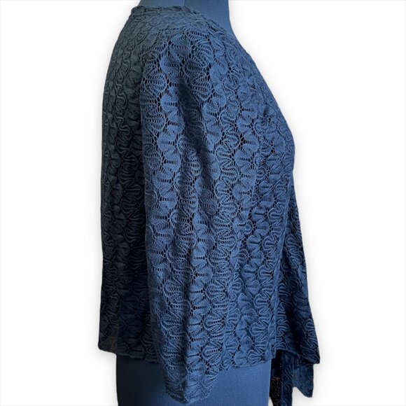 Draper’s and Damon’s Black Stretch Lace Shrug Medium Vintage Whimsigoth - Picture 2 of 4